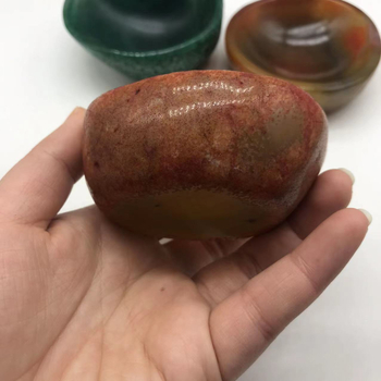 Keyue Természetes agatából készült tál — kőcsiszolt Cornucopia hamutartó otthoni dekorációhoz, kristály