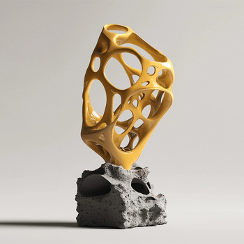 Геометрично украшение с Taihu Stone, синтетична смола, стил лек лукс, марка Jz home furnishing