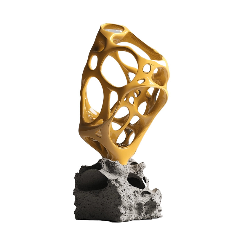 Геометрично украшение с Taihu Stone, синтетична смола, стил лек лукс, марка Jz home furnishing