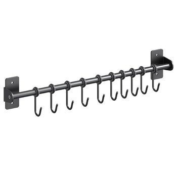 Konyhai falra szerelhető fogas polc, szénacél, sütőfesték bevonat, modern minimalista stílus, 300 g, modell HSCFG