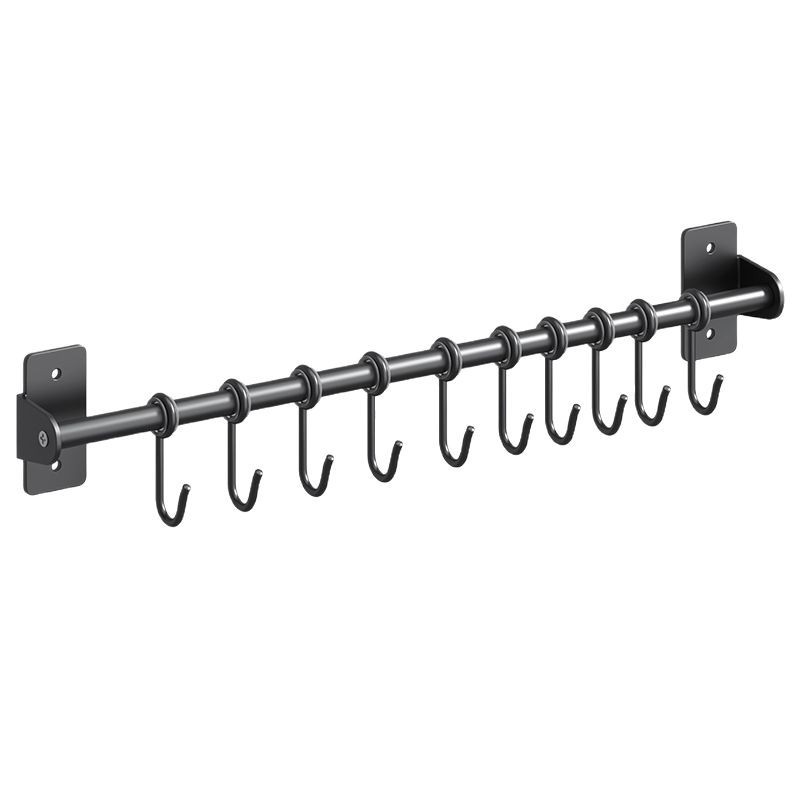 Konyhai falra szerelhető fogas polc, szénacél, sütőfesték bevonat, modern minimalista stílus, 300 g, modell HSCFG