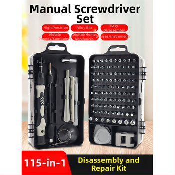 115-in-1 magnetický izolovaný skrutkovačový set pre domáce opravy, mobilné telefóny a počítače z Ni-Cr ocele