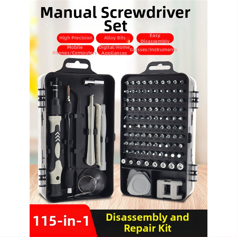 115-in-1 magnetický izolovaný skrutkovačový set pre domáce opravy, mobilné telefóny a počítače z Ni-Cr ocele
