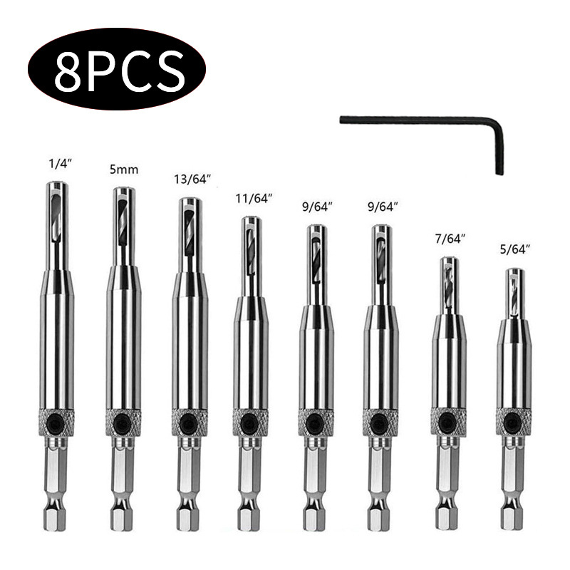 Pengpeng Faipari csuklópánt-fúrókészlet hexagonális szárú — öncentráló, beépített pozicionálás ajtókhoz és ablakokhoz