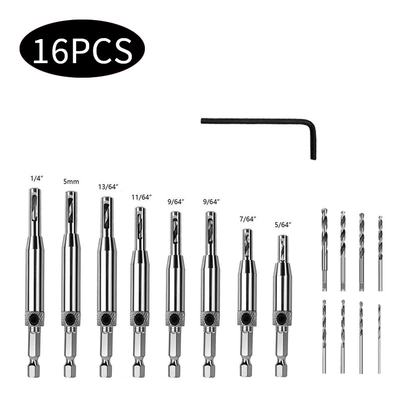 Pengpeng Faipari csuklópánt-fúrókészlet hexagonális szárú — öncentráló, beépített pozicionálás ajtókhoz és ablakokhoz