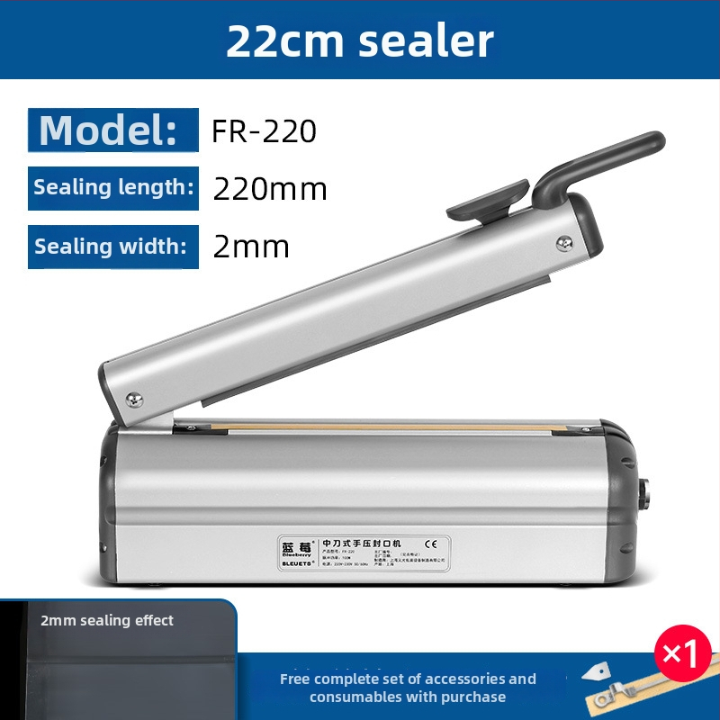 Blueberry ημι-αυτόματη μηχανή σφράγισης με χειροκίνητο έλεγχο για πλαστικές σακούλες και αλουμινόχαρτο, συσκευασία Moon cake