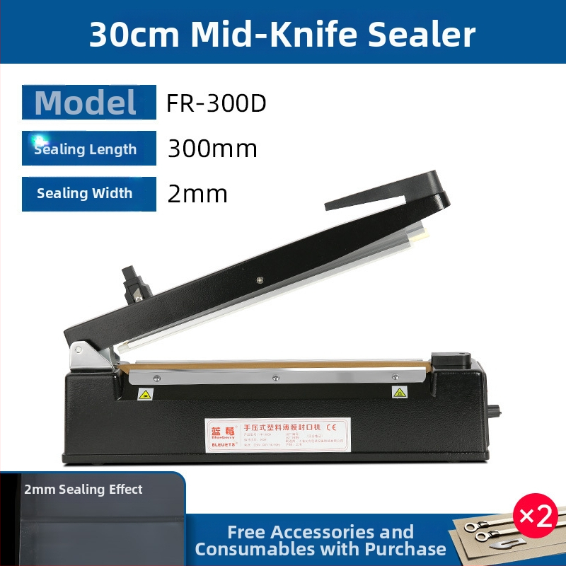 Blueberry ημι-αυτόματη μηχανή σφράγισης με χειροκίνητο έλεγχο για πλαστικές σακούλες και αλουμινόχαρτο, συσκευασία Moon cake