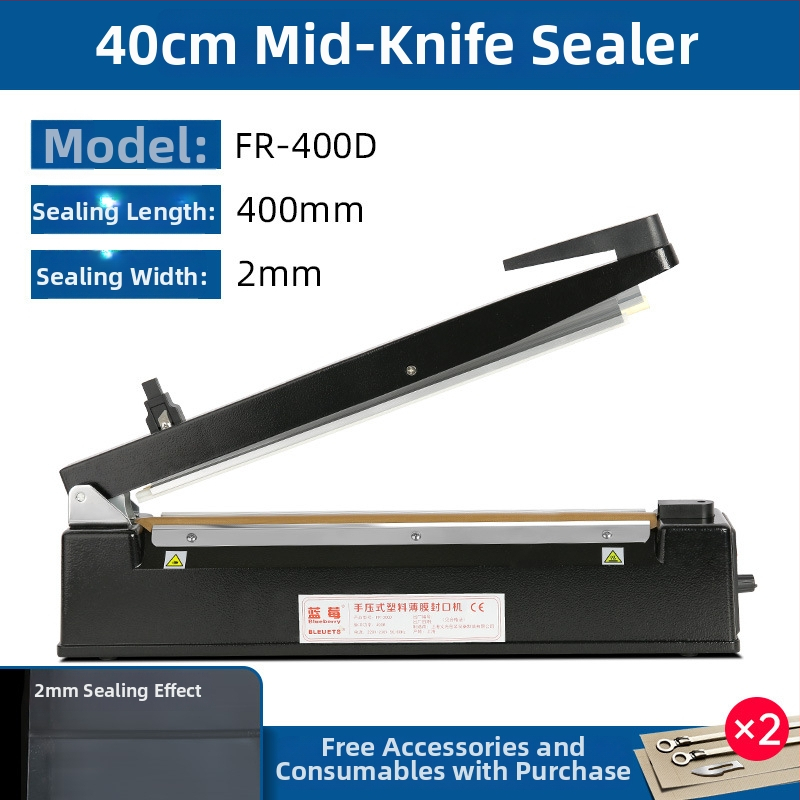 Blueberry ημι-αυτόματη μηχανή σφράγισης με χειροκίνητο έλεγχο για πλαστικές σακούλες και αλουμινόχαρτο, συσκευασία Moon cake