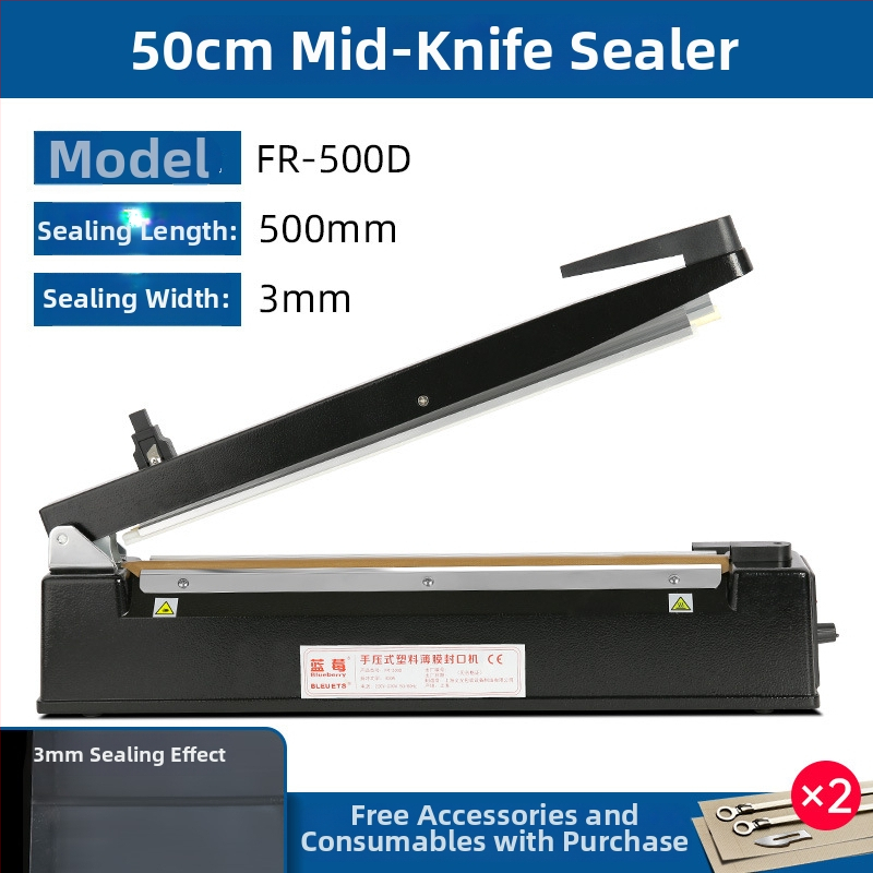 Blueberry ημι-αυτόματη μηχανή σφράγισης με χειροκίνητο έλεγχο για πλαστικές σακούλες και αλουμινόχαρτο, συσκευασία Moon cake