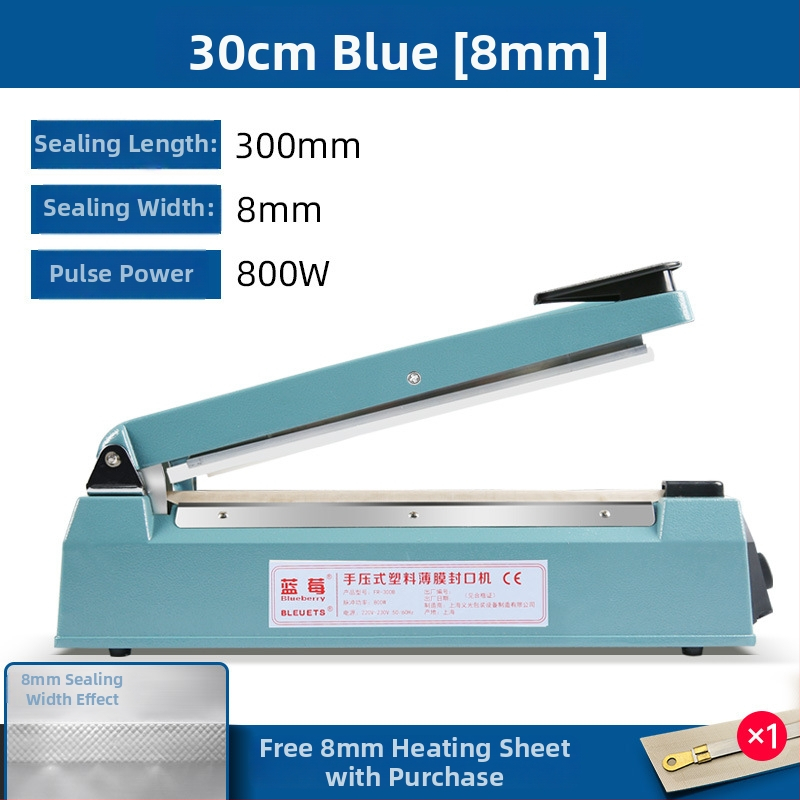 Blueberry ημι-αυτόματη μηχανή σφράγισης με χειροκίνητο έλεγχο για πλαστικές σακούλες και αλουμινόχαρτο, συσκευασία Moon cake