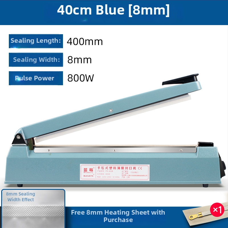 Blueberry ημι-αυτόματη μηχανή σφράγισης με χειροκίνητο έλεγχο για πλαστικές σακούλες και αλουμινόχαρτο, συσκευασία Moon cake