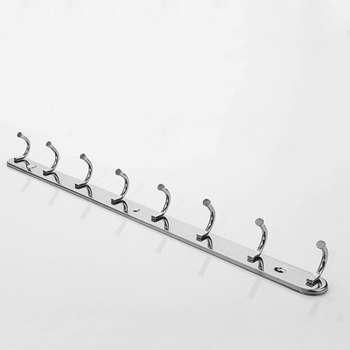 Закачалка за баня, монтирана на стена, от неръждаема стомана, комплект с 8 закачалки, модерен дизайн с множество редове, товар 10–15 кг