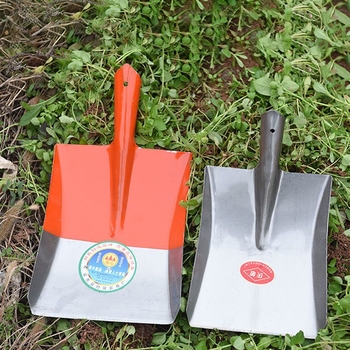 Mangánacél lapát, teljes acél felépítés, fa nyél, négyszögletes sík fejű fej, szén- és kertészeti használatra