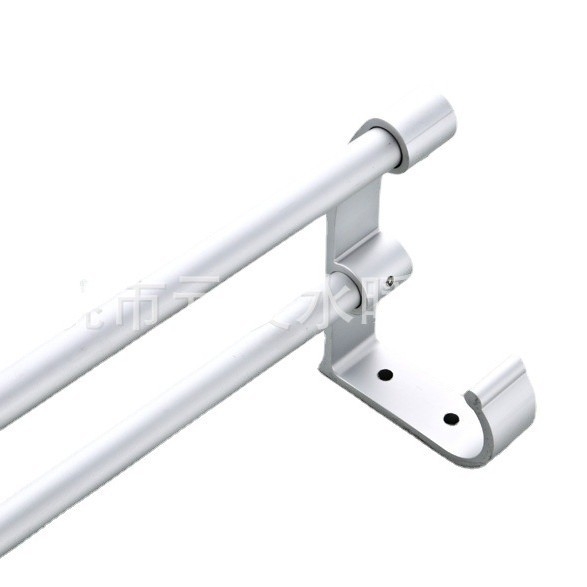 Bară de prosoape din aluminiu Space, cu două brațe, finisaj mat anodizat, capacitate de încărcare 10 kg