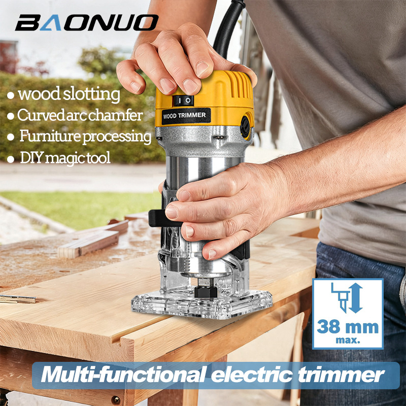 Moyi Μηχανή Διαμόρφωσης Ξύλου, 220V με Καλώδιο, Αυλακώσεις, Φρεζάρισμα και Χάραξη για Οικιακή Χρήση