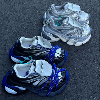 Muške tenisice tip Dad Shoes — prozračno unutarnje, gornji dio od Super fiber, gumena potplat, vezanje na vezice, niski gornji dio, visina peta 3–5 cm