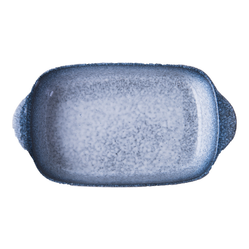 Farfurie de copt din ceramică, formă neregulată, stil japonez, suprafață glazurată, potrivită pentru cuptor, necompatibilă cu microundele