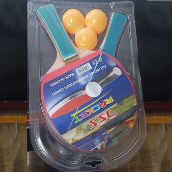 Rachetă pentru tenis de masă pentru copii, set de 2 bucăți cu 3 mingi, bază din poplar, gumă cu burete, lovire orizontală