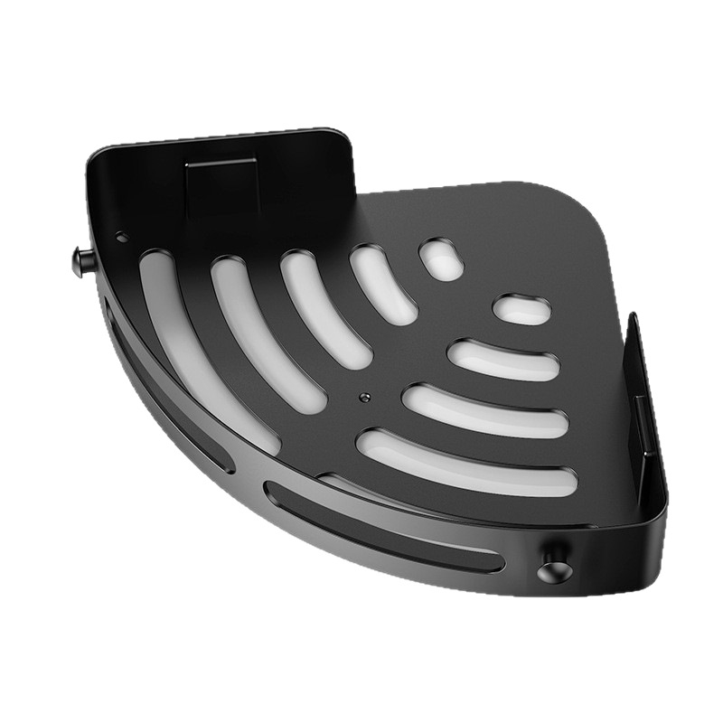 Raft de colț fără găuri pentru baie, montaj pe perete, 1 nivel, plastic, modelul 001, încărcare 5–10 kg, finisaj emailat copt