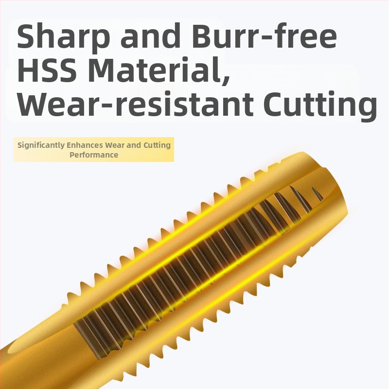 Машинен тап, стандартен ход, тап с прави канали, 6542 високоскоростна стомана, титаново покритие