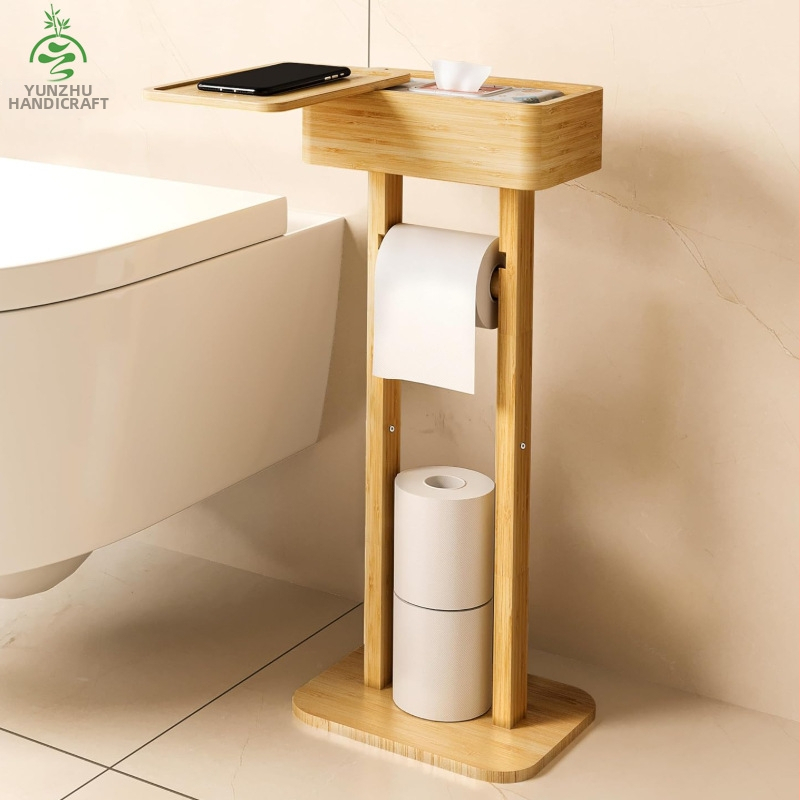 Kúpeľňový regál na toaletný papier a kefu na WC, dvojposchodový, maľovaný povrch, čínsky štýl