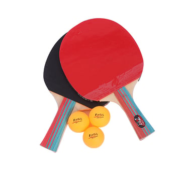 Set od dvije palice za stolni tenis s dvostrukom obostrano gumom, podloge od topole, palice s ravnim držalom za trening