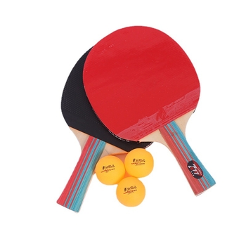Set od dvije palice za stolni tenis s dvostrukom obostrano gumom, podloge od topole, palice s ravnim držalom za trening