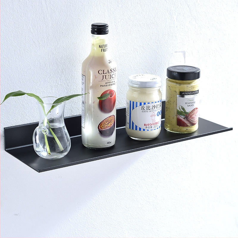 Regál do kúpeľne pred zrkadlo, matný povrch z hliníkového zliatiny, 1 úroveň, nosnosť 10 kg, moderný minimalistický štýl
