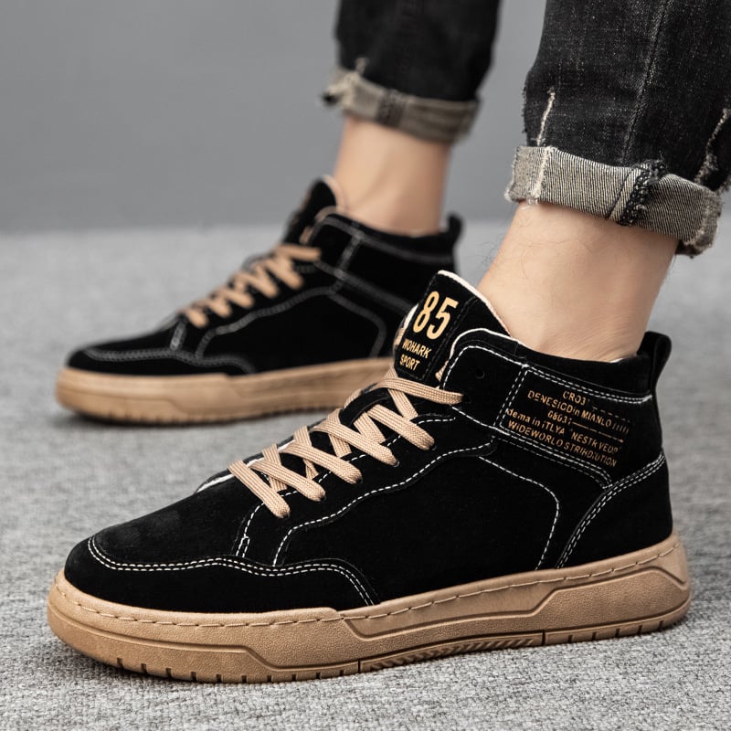 Pantofi board cu platformă, stil coreean, partea superioară din PU artificial, toc mic 1–3 cm, talpă din cauciuc, tălpi EVA