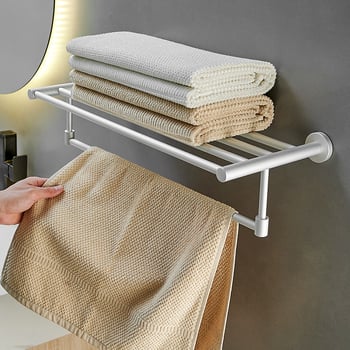 Držač za ručnike od aluminijske legure s anodiziranim premazom, nosivost 50 kg, 1 razina, moderni minimalistički stil