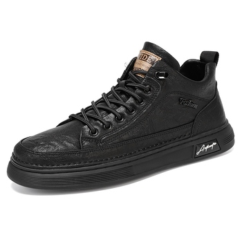 Pantofi Board Shoes pentru bărbați, vârf rotund, vamp PU artificial, stil coreean, înălțime medie, toc mic