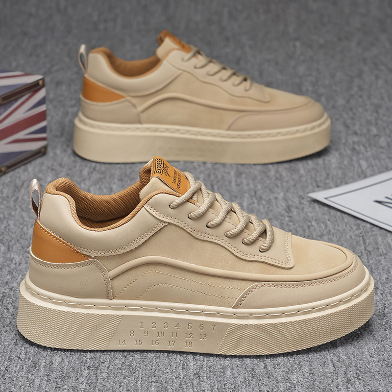 Pantofi Board pentru bărbați – vârf rotund, partea superioară PU, talpă din cauciuc, închidere cu șiret, toc mic