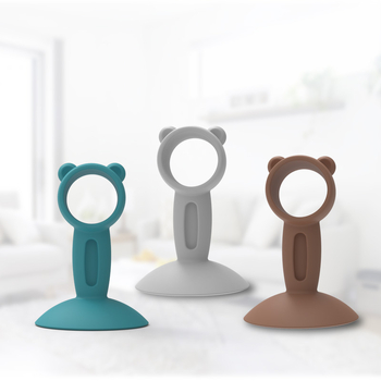 Bear opritor de ușă din silicon, montat pe perete, Snap-On, pentru baie