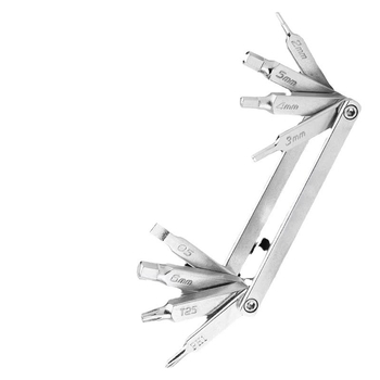 Alat za popravak bicikla – sklopivi prenosni šestokutni socket ključ, višenamjenski, alatna čelična zlitina