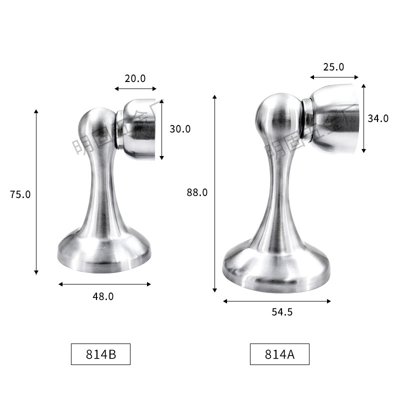 Qiangu 814 магнитен стопер за врати от неръждаема стомана, стенен монтаж, повърхност с четка, модерен дизайн