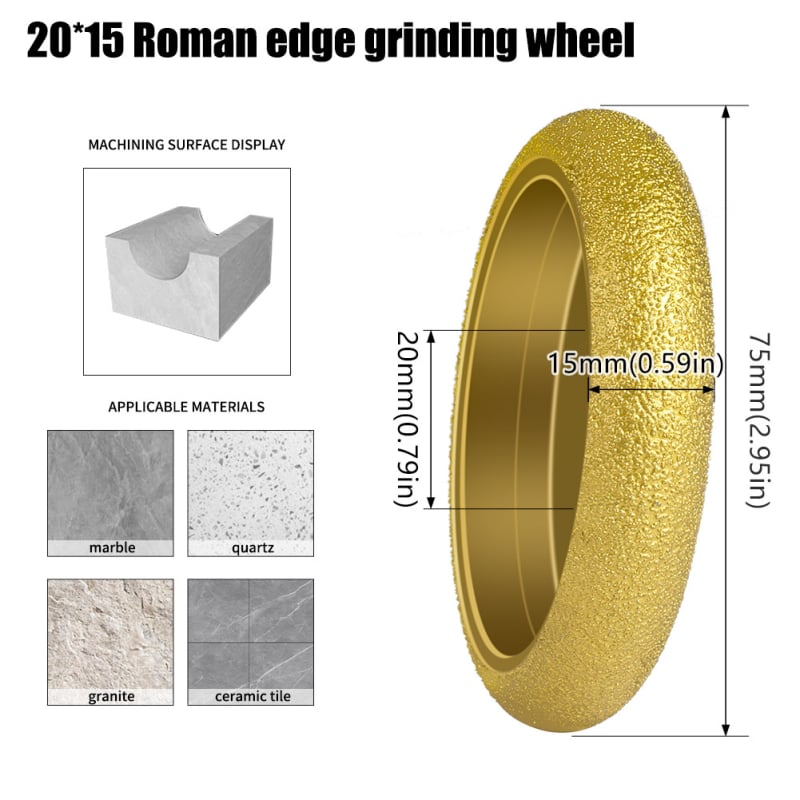 Диамантено шлифовъчно колело за камък – Brazed камък ръб обработка, кантиране на плочки и мрамор, кантиране на гранит, фасетиране