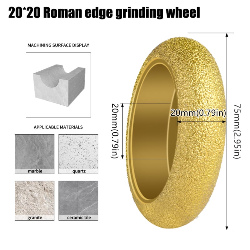 Диамантено шлифовъчно колело за камък – Brazed камък ръб обработка, кантиране на плочки и мрамор, кантиране на гранит, фасетиране