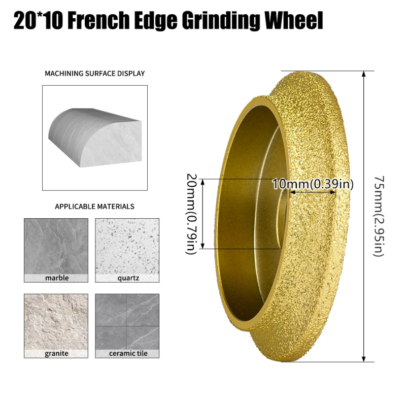 Диамантено шлифовъчно колело за камък – Brazed камък ръб обработка, кантиране на плочки и мрамор, кантиране на гранит, фасетиране