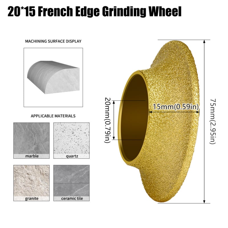 Диамантено шлифовъчно колело за камък – Brazed камък ръб обработка, кантиране на плочки и мрамор, кантиране на гранит, фасетиране
