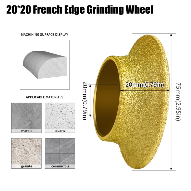 Диамантено шлифовъчно колело за камък – Brazed камък ръб обработка, кантиране на плочки и мрамор, кантиране на гранит, фасетиране