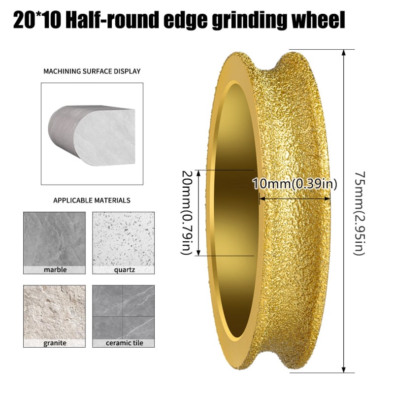 Диамантено шлифовъчно колело за камък – Brazed камък ръб обработка, кантиране на плочки и мрамор, кантиране на гранит, фасетиране