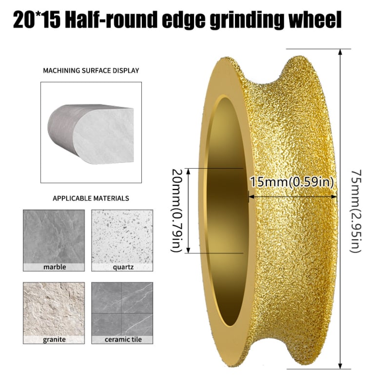Диамантено шлифовъчно колело за камък – Brazed камък ръб обработка, кантиране на плочки и мрамор, кантиране на гранит, фасетиране