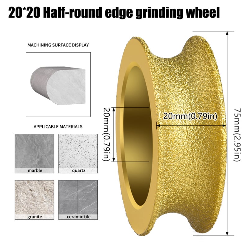 Диамантено шлифовъчно колело за камък – Brazed камък ръб обработка, кантиране на плочки и мрамор, кантиране на гранит, фасетиране