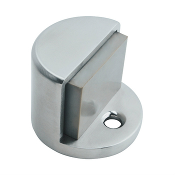 Ajtóstop BMD056 – kör, padlóra szerelt, 304 rozsdamentes acél, satén felület, kézi működtetés