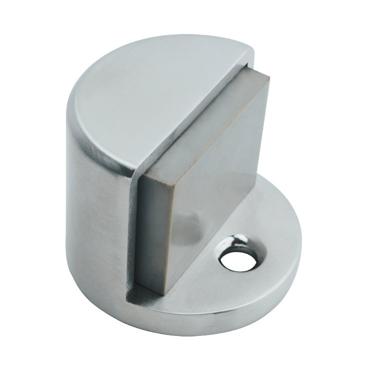 Ajtóstop BMD056 – kör, padlóra szerelt, 304 rozsdamentes acél, satén felület, kézi működtetés