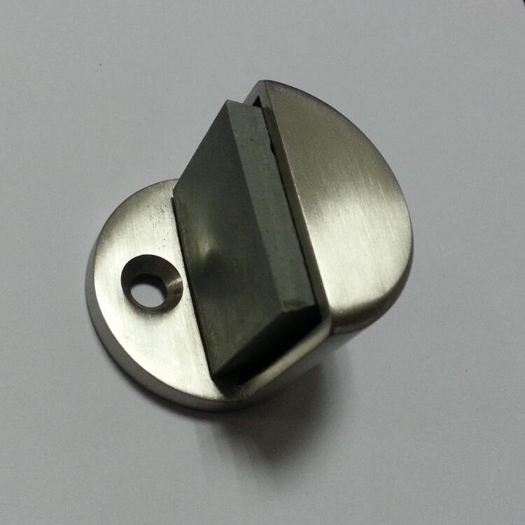 Ajtóstop BMD056 – kör, padlóra szerelt, 304 rozsdamentes acél, satén felület, kézi működtetés