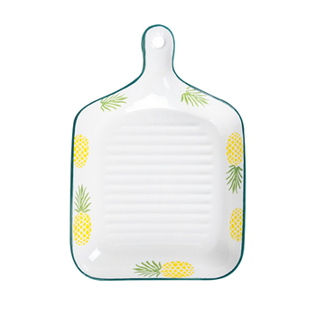 Keramička disk pločica iz Mingxin Ceramics — ručno oslikana, četverokutni oblik, više uzoraka, pogodna za mikrovalnu, prilagodljiva