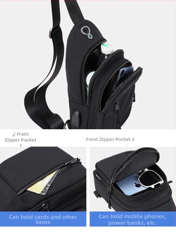Verlun muška torbica za prsa, street trendy stil, poliester, smanjenje opterećenja, za putovanja u slobodno vrijeme