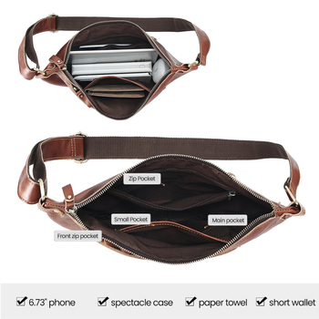 Férfi mellkas táska bőrből, valódi bőr, felső réteg borjúbőr, kopásálló, DUJIANG