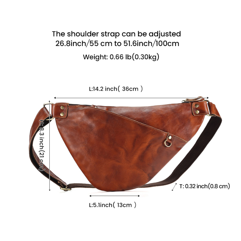 Férfi mellkas táska bőrből, valódi bőr, felső réteg borjúbőr, kopásálló, DUJIANG